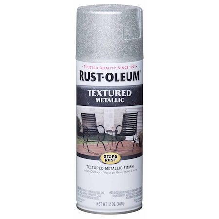 Rust-Oleum Rust Preventative Spray Paint, Silver, Metallic, Solvent, 12 Oz 251053